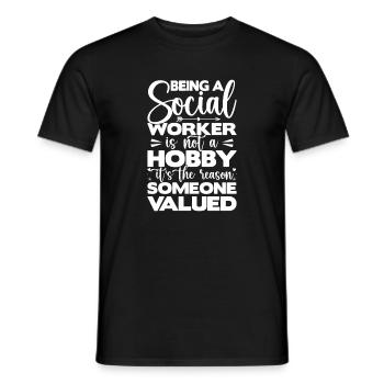 Citation d’assistant social n’est pas un hobby Le travail social - T-shirt homme - noir - Devant - AI Model Male 178 light (178cm)