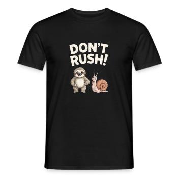Sloth and Snail Don't rush - Men's T-Shirt - black - Front - AI Model Male 178 light (178cm)