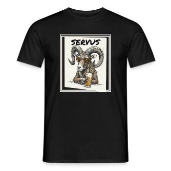 Beer mouflon - Men's T-Shirt - black - Front - AI Model Male 178 light (178cm)