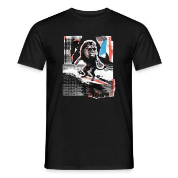 Surfer Löwe - Männer T-Shirt - Schwarz - Vorne - AI Model Male 178 light (178cm)