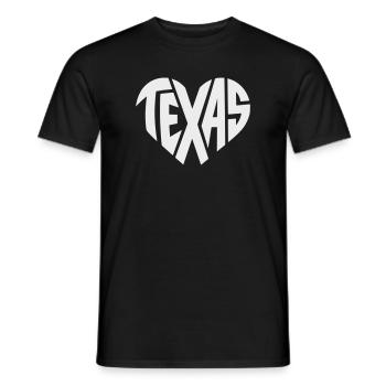 Texas Heart Typography - Men's T-Shirt - black - Front - AI Model Male 178 light (178cm)