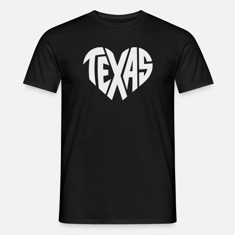 Texas Herz Typografie - Männer T-Shirt - Schwarz