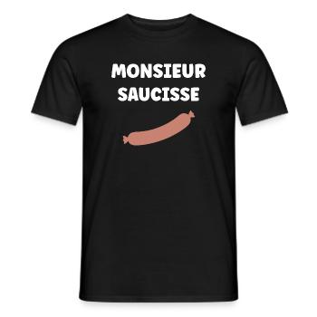 Monsieur Saucisse - T-shirt homme - noir - Devant - AI Model Male 178 light (178cm)