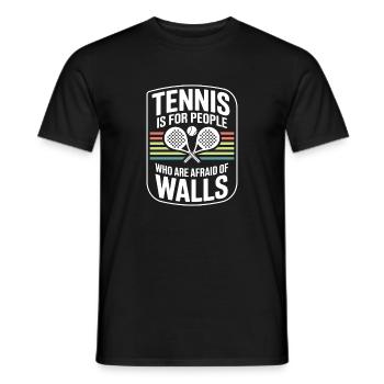 Padel Tennis Is For People Who Are Afraid Of Walls - Men's T-Shirt - black - Front - AI Model Male 178 light (178cm)