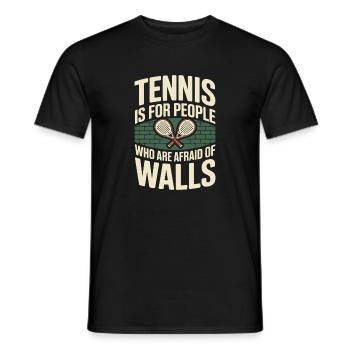 Padel Tennis Is For People Who Are Afraid Of Walls - Men's T-Shirt - black - Front - AI Model Male 178 light (178cm)