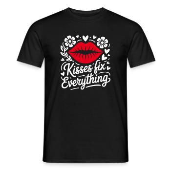 Küsse heilen alles Lippenmotiv - Männer T-Shirt - Schwarz - Vorne - AI Model Male 178 light (178cm)