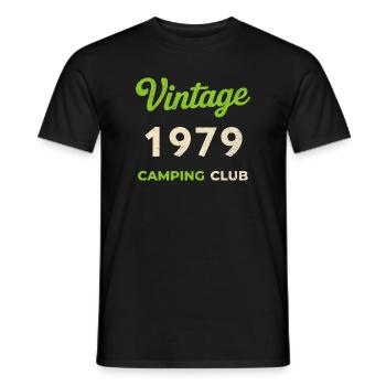 Vintage 1979 – Camping Club Retro Birth Year - Men's T-Shirt - black - Front - AI Model Male 178 light (178cm)