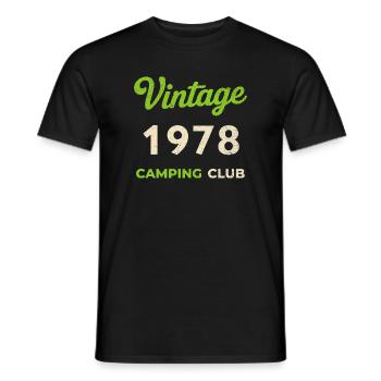 Vintage 1978 – Année de naissance rétro du Camping Club - T-shirt homme - noir - Devant - AI Model Male 178 light (178cm)