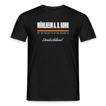 Mühlheim an der Ruhr - Männer T-Shirt - Schwarz - Vorne - AI Model Male 178 light (178cm)