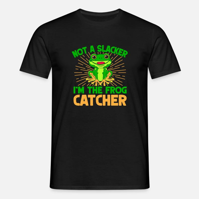 Frog Catcher Not A Slacker Frog - Männer T-Shirt - Schwarz