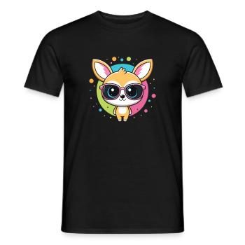Chihuahua-Kawaii-Pop-Gläser - Männer T-Shirt - Schwarz - Vorne - AI Model Male 178 light (178cm)