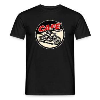 Cafe Racer Vintage Logo Circle - Men's T-Shirt - black - Front - AI Model Male 178 light (178cm)