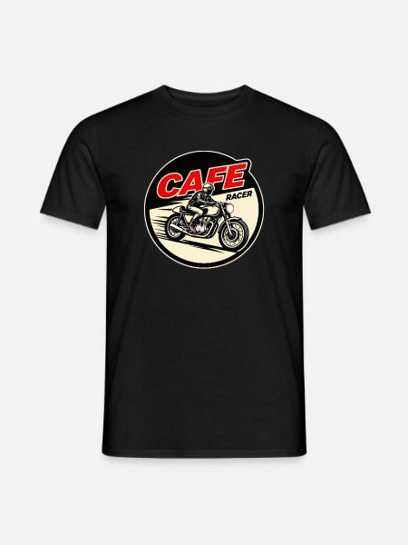 Cafe Racer Vintage Logo Circle - Männer T-Shirt - Schwarz