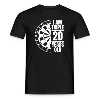 Ich bin dreimal 20 Jahre alt - Männer T-Shirt - Schwarz - Vorne - AI Model Male 178 light (178cm)
