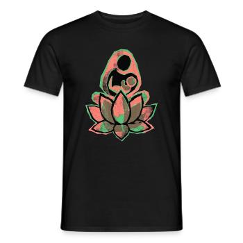 Yoga mère-enfant - T-shirt homme - noir - Devant - AI Model Male 178 light (178cm)