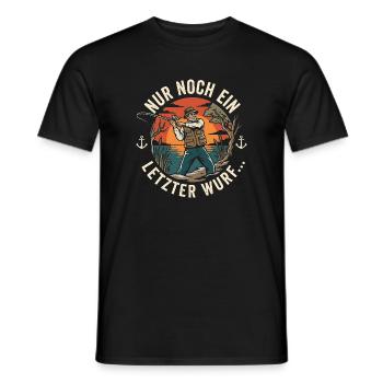 Letzter Wurf - Retro Angeln Fischer Spruch - Männer T-Shirt - Schwarz - Vorne - AI Model Male 178 light (178cm)