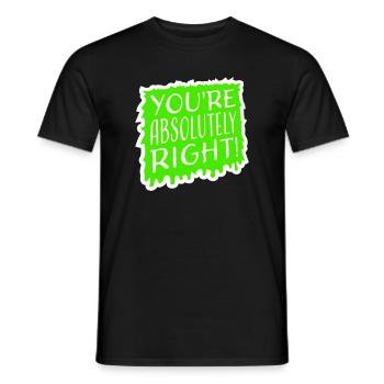 You're Absolutely Right Lustig Sarkastisch KI Logo - Männer T-Shirt - Schwarz - Vorne - AI Model Male 178 light (178cm)