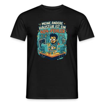 Programmierer 404 Fehler Humor - Männer T-Shirt - Schwarz - Vorne - AI Model Male 178 light (178cm)
