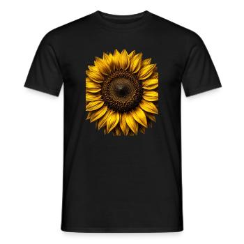 Graphismes de tournesols jaunes Fleurs de tournesol - T-shirt homme - noir - Devant - AI Model Male 178 light (178cm)