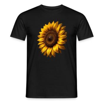 Graphismes de tournesols jaunes Fleurs de tournesol - T-shirt homme - noir - Devant - AI Model Male 178 light (178cm)