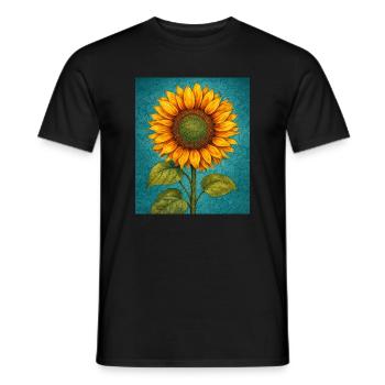 Graphismes de tournesols jaunes Fleurs de tournesol - T-shirt homme - noir - Devant - AI Model Male 178 light (178cm)