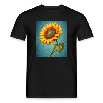 Graphismes de tournesols jaunes Fleurs de tournesol - T-shirt homme - noir - Devant - AI Model Male 178 light (178cm)