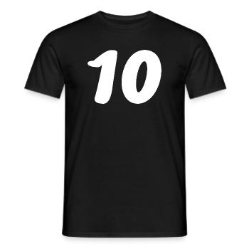 10. 10 ANS. 10e ANNIVERSAIRE. ANNIVERSAIRE 10 ANS. - T-shirt homme - noir - Devant - AI Model Male 178 light (178cm)