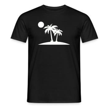 Palm Island Silhouette on the Beach - Men's T-Shirt - black - Front - AI Model Male 178 light (178cm)