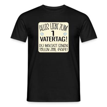 Erster Vatertag Papa Baby - Männer T-Shirt - Schwarz - Vorne - AI Model Male 178 light (178cm)