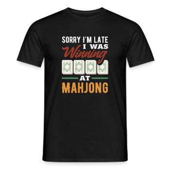 It's Mahjong Time - Men's T-Shirt - black - Front - AI Model Male 178 light (178cm)