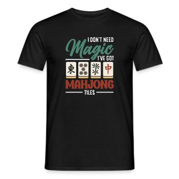 It's Mahjong Time - Men's T-Shirt - black - Front - AI Model Male 178 light (178cm)