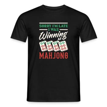 It's Mahjong Time - Men's T-Shirt - black - Front - AI Model Male 178 light (178cm)