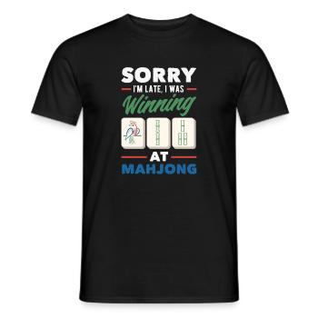 It's Mahjong Time - Men's T-Shirt - black - Front - AI Model Male 178 light (178cm)
