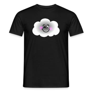 Happy Cloud - T-shirt homme - noir - Devant - AI Model Male 178 light (178cm)