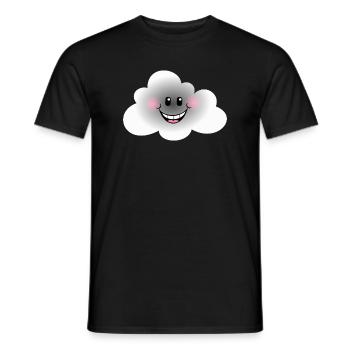 Happy Cloud - T-shirt homme - noir - Devant - AI Model Male 178 light (178cm)