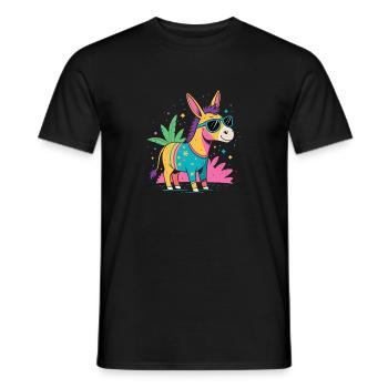 Eselfestliche Regenbogensonnenbrille - Männer T-Shirt - Schwarz - Vorne - AI Model Male 178 light (178cm)