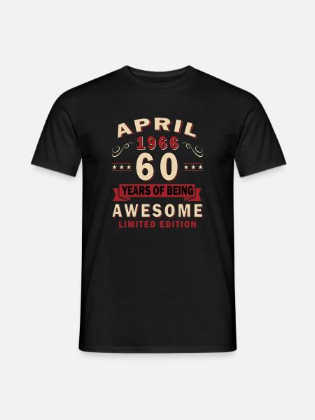 April 1966 60th anniversary gift - Men's T-Shirt - black