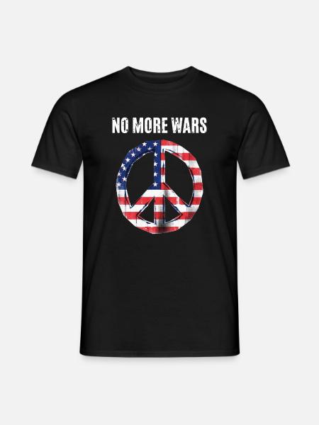 Peace USA Flag Against War - Men's T-Shirt - black