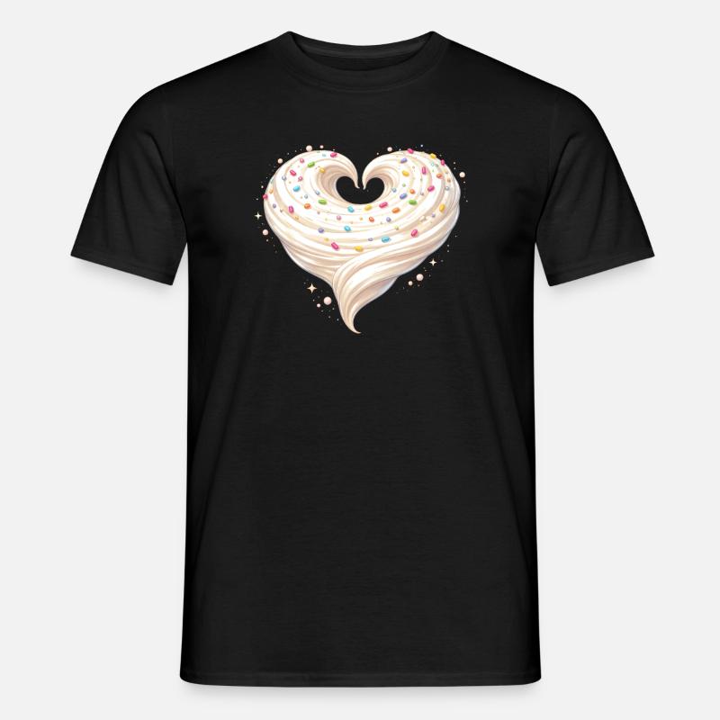 Cream Heart Bak-söt design - T-shirt herr - svart