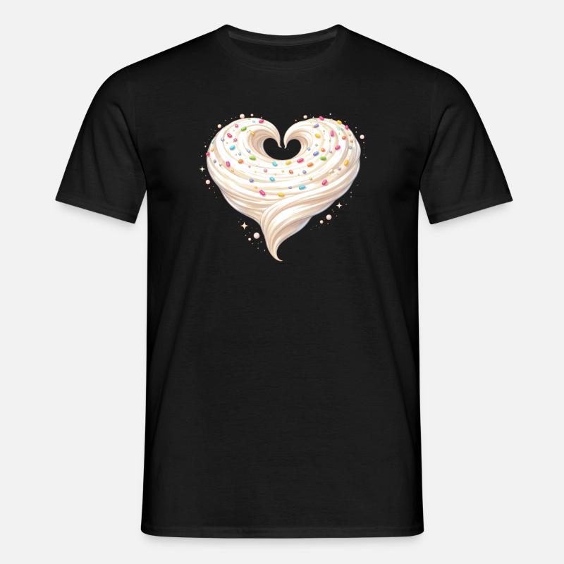 Flødehjerte bagesødt design - T-shirt til herrer - sort