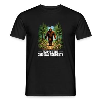 Bigfoot, Sasquatch, yéti, créatures cryptides, grand pied. - T-shirt homme - noir - Devant - AI Model Male 178 light (178cm)