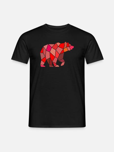 Geometric Bear in Mosaic - Men's T-Shirt - black