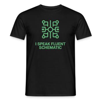 Je parle couramment la technologie des schémas circuités - T-shirt homme - noir - Devant - AI Model Male 178 light (178cm)