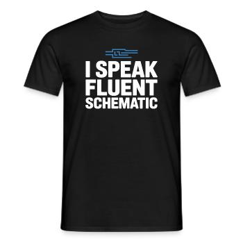 Je parle couramment la technologie des schémas circuités - T-shirt homme - noir - Devant - AI Model Male 178 light (178cm)