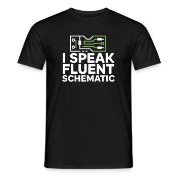 Je parle couramment la technologie des schémas circuités - T-shirt homme - noir - Devant - AI Model Male 178 light (178cm)