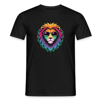 Rainbow Lion Sunglasses - Men's T-Shirt - black - Front - AI Model Male 178 light (178cm)