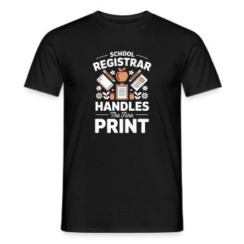 School Secretariat Office School Organization Work - Men's T-Shirt - black - Front - AI Model Male 178 light (178cm)