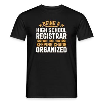 Funny School Secretary School Administration Office Work - Men's T-Shirt - black - Front - AI Model Male 178 light (178cm)
