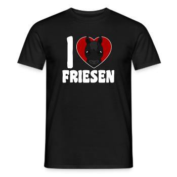 I Love Friesians - Horse Heart - Men's T-Shirt - black - Front - AI Model Male 178 light (178cm)