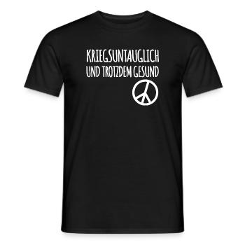 Kriegsuntauglich Peace - Männer T-Shirt - Schwarz - Vorne - AI Model Male 178 light (178cm)
